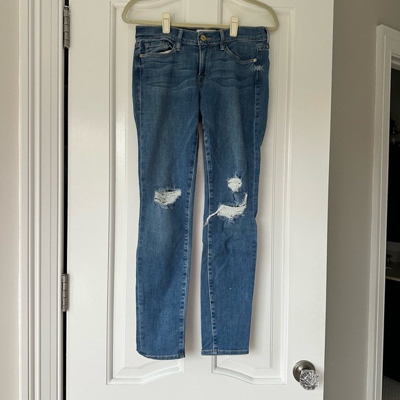 Frame Denim Denim - Frame Le Skinny de Jeanne Ripped Distressed Crop Jeans